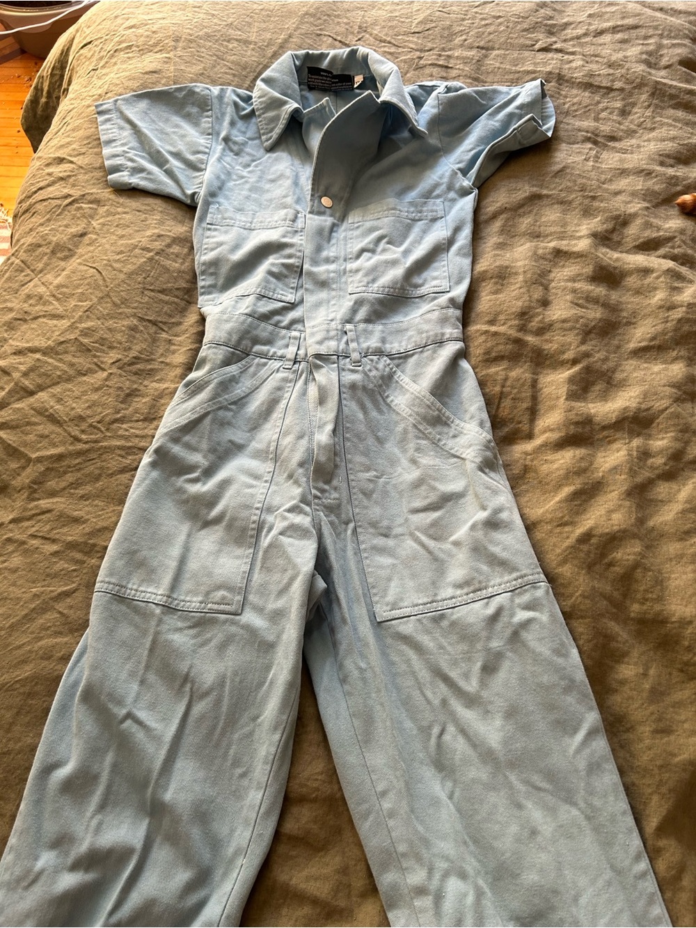 Big Bud Press Light Blue Short-Sleeve Utility Jumpsuit